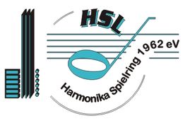 Logo des Harmonika Spielrings 1962 eV mit stilisierten Musikelementen und den Initialen HSL.
