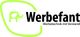 Grünes Elefantenlogo mit Text "Werbefant - Werbetechnik mit Verstand" in Schwarz.