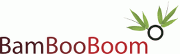 Logo mit Schriftzug "BamBooBoom", daneben ein stilisiertes Bambusmotiv.