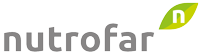 Logotipo de Nutrofar con texto gris y una hoja verde con una "n" blanca a la derecha.