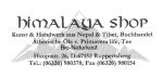 "Himalaya Shop: Kunst aus Nepal/Tibet, Adresse und Kontaktdaten vor Bergsilhouette."