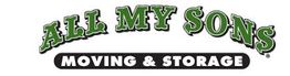 Logo of "All My Sons Moving & Storage" with green text and a black banner.