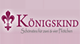 Logo mit der Aufschrift "Königskind" und Slogan "Schönes für zwei- bis vierjährige Mädchen".