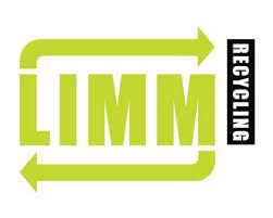 Logo met groene pijlen en tekst "LIMM Recycling" op een witte achtergrond.