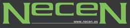 Texto "Necen" en verde sobre fondo negro, con enlace pequeño: www.necen.es.