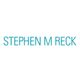 Text: "STEPHEN M RECK" in blue capital letters on a white background.