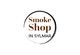 Smoke Shop in Sylmar logo with black circle border and brown text.