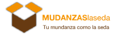 Logo con una caja marrón y texto "MUDANZAS Iaseda. Tu mudanza como la seda".