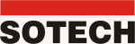 "SOTECH-Logo mit schwarzer Schrift auf weißem Hintergrund und rotem Streifen oben."