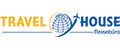 Logo mit "TRAVELHOUSE Reisen", einem Globus und Flugzeug.