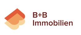 Logo von B+B Immobilien, rote und orange B-Form links, Text rechts.