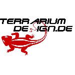 Logo mit rotem Gecko und Text "Terrarium Design.de".