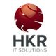 Rotes, kugelförmiges Logo mit Text: "HKR IT Solutions" darunter.