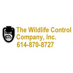 Logo for The Wildlife Control Company, Inc. with phone number 614-870-8727 and a raccoon emblem.