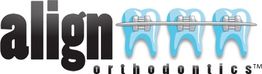 Align Orthodontics logo with teeth illustration featuring braces.