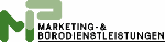 Logo mit grünen Buchstaben "M" und "P", darunter Text "Marketing- & Büro-Dienstleistungen".