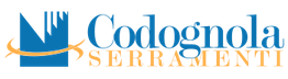 Logo con testo blu e arancione su sfondo trasparente.