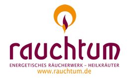 Logo mit der Aufschrift "rauchtum" und einer Flamme. Website: www.rauchtum.de.