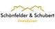 Logo von Schönfelder & Schubert Immobilien, schwarze und gelbe Schrift mit Haus-Symbolen.