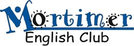 Logo des Mortimer English Club mit verspieltem Schriftstil.