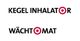 Text mit rot-weißen Kreisen: "KEGEL INHALATOR", "WÄCHTOMAT".