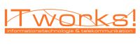 Logo mit Text "IT works! Informationstechnologie & Telekommunikation" in Orange.