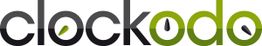 Logo mit dem Text "clockodo" in schwarzer und grüner Schrift.