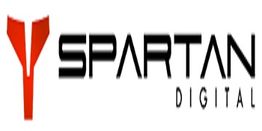Spartan Digital logo with a red helmet symbol and black text.