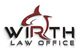 Logo of Wirth Law Office with a red shark forming the letter 'R'.