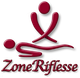 Logo di ZoneRiflesse con silhouette di massaggio in rosso.