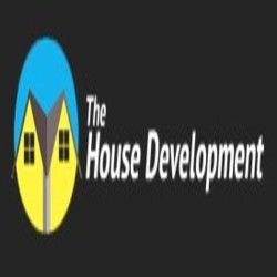 Logo with two yellow houses, a blue background, and text: "The House Development" on black.
