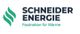 Logo von Schneider Energie mit grünem Flammensymbol und Slogan: "Faszination für Wärme".