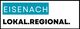 Textlogo: "Eisenach" in Türkis-Blau auf Weiß. Darunter "LOKAL.REGIONAL." in Schwarz.