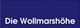 Weißer Text "Die Wollmarshöhe" auf blauem Hintergrund.