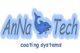 Logo mit blauem Delfin zwischen den Worten "AnNa" und "Tech". Darunter steht "coating systems".