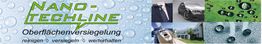 Nano Techline Banner mit Slogan: Oberflächenversiegelung, reinigen, versiegeln, werterhalten.
