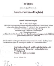 Nachweis gem. § 4f BDSG