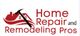 Logo with a house, hammer, and text: "Home Repair and Remodeling Pros."