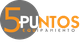 Logotipo de "5 Puntos Equipamiento" con texto en gris y naranja sobre fondo blanco.