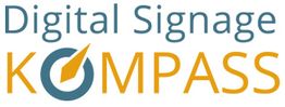 „Digital Signage Kompass“-Logo mit einem stilisierten Kompass.