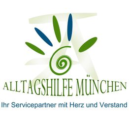 Logo der Alltagshilfe München mit dem Slogan "Ihr Servicepartner mit Herz und Verstand".