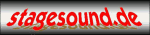 Logo mit rotem Text "stagesound.de" auf grauem Verlaufshintergrund.