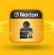 Norton logo with person icon and padlock on a yellow background.