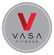 Gray circular logo with a red "V" and the words "VASA FITNESS" in black below.