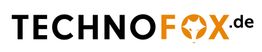 TECHNOFOX.de-Logo mit schwarzem Text und orangem Fuchs-Symbol.