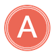 Red circle with a white "A" in the center.