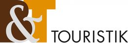 Logo mit braunem und orangefarbenem "&T"-Symbol, daneben der Text "TOURISTIK".