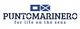 Logotipo de PUNTOMARINERO con lema "for life on the seas" y símbolo náutico azul.