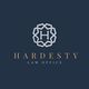 Logo of Hardesty Law Office with a decorative "H" emblem on a dark blue background.