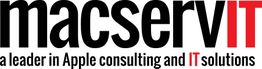 macservIT: A leader in Apple consulting and IT solutions, logo in bold black and red text.